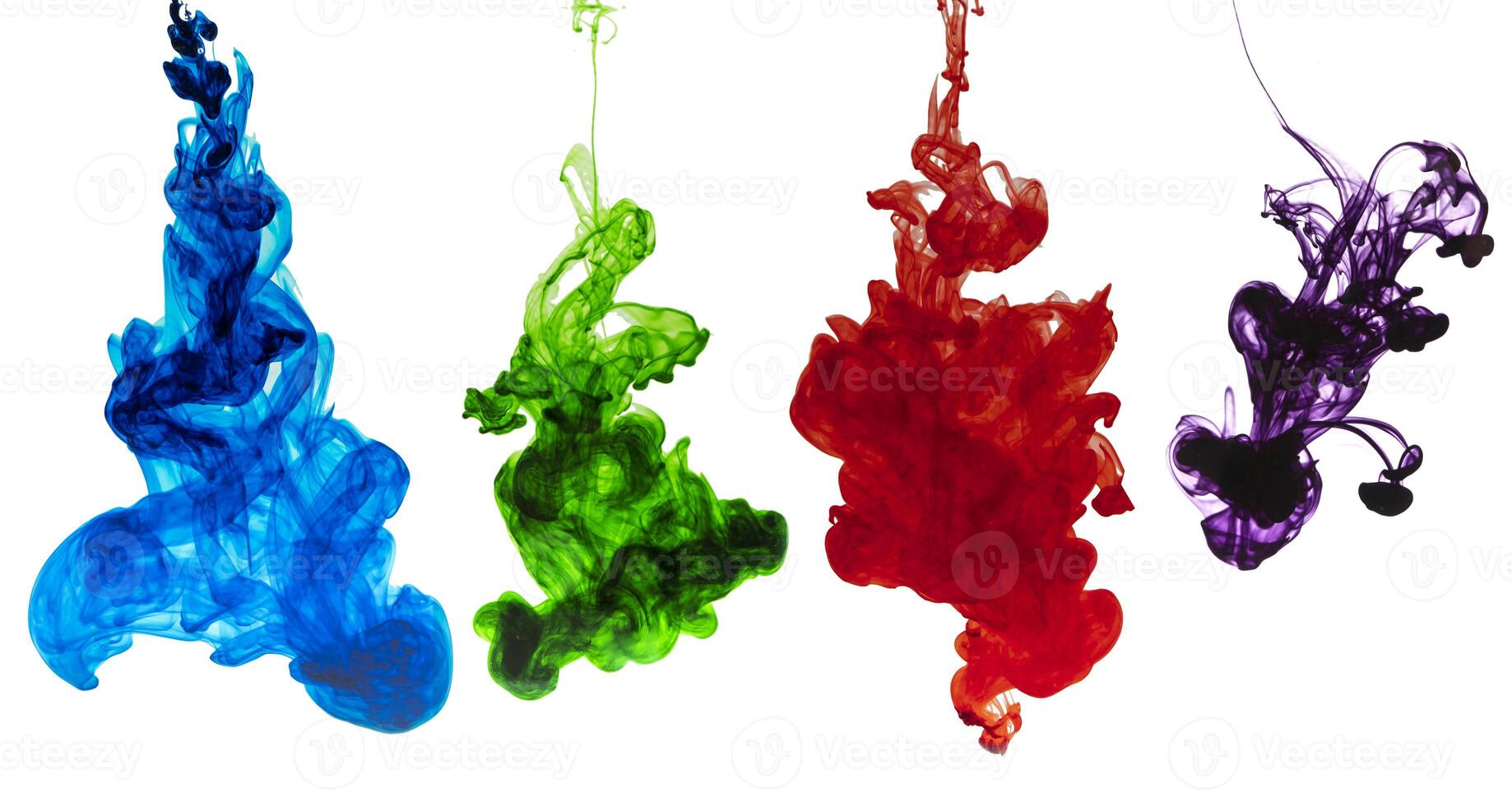 Acrylic colors and ink in water photo