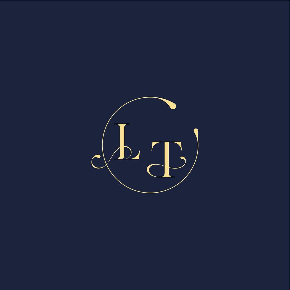 circle monogram design for wedding LT luxury gold letter vector