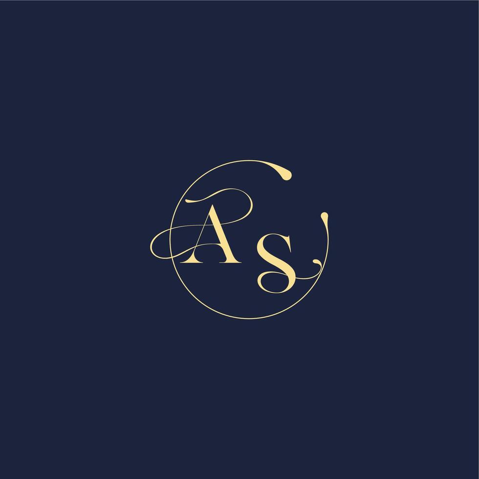circle monogram design for wedding AS luxury gold letter vector