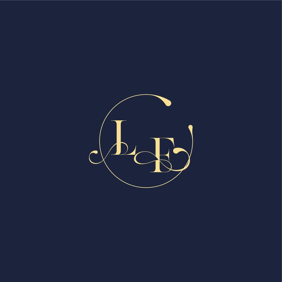 circle monogram design for wedding LF luxury gold letter vector