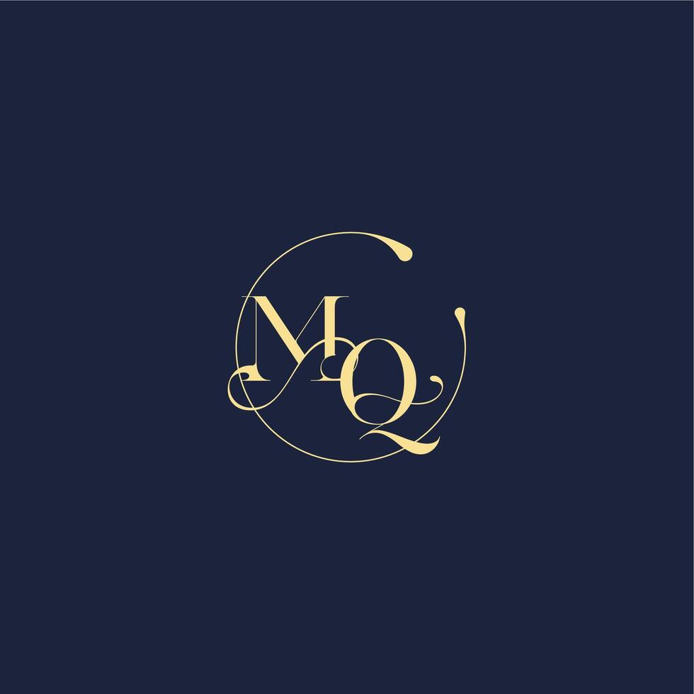 circle monogram design for wedding MQ luxury gold letter vector