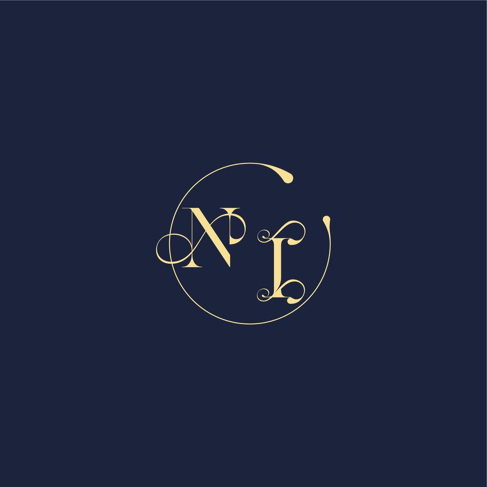 circle monogram design for wedding NI luxury gold letter vector