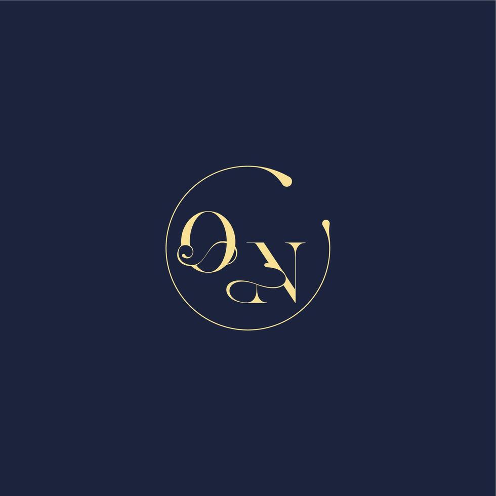 circle monogram design for wedding ON luxury gold letter vector