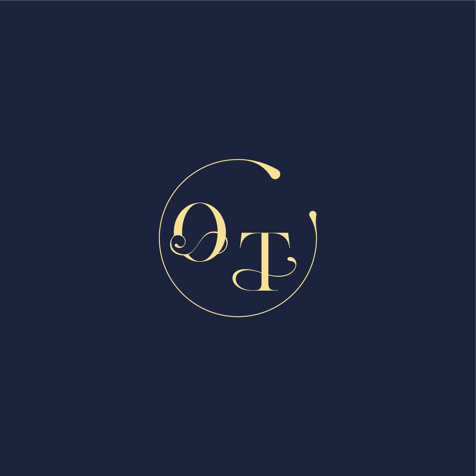 circle monogram design for wedding OT luxury gold letter vector