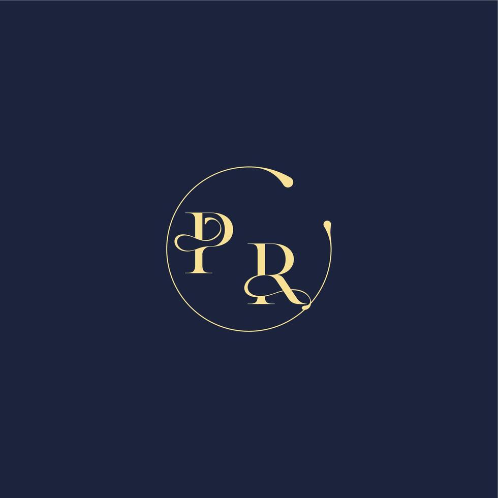 circle monogram design for wedding PR luxury gold letter vector
