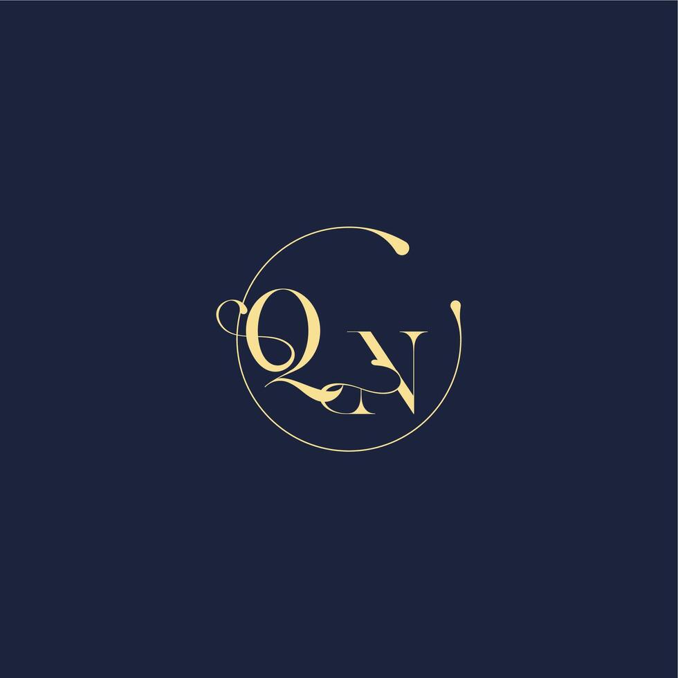 circle monogram design for wedding QN luxury gold letter vector