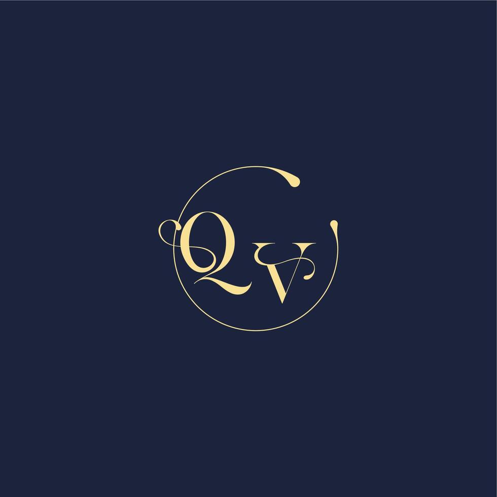 design for wedding QV circle monogram letter luxury gold vector