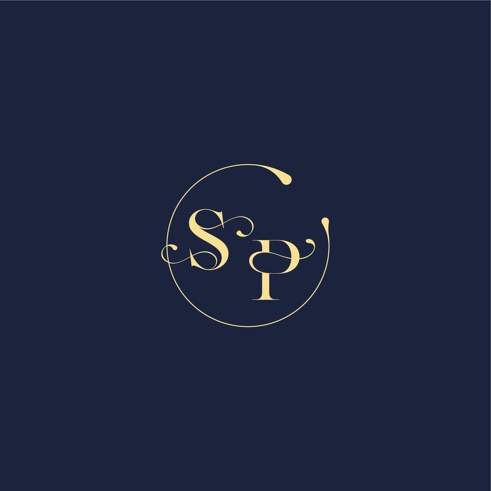 design for wedding SP circle monogram letter luxury gold vector