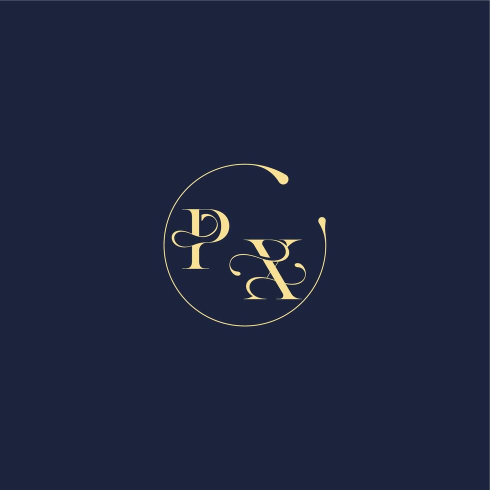 circle monogram design for wedding PX luxury gold letter vector