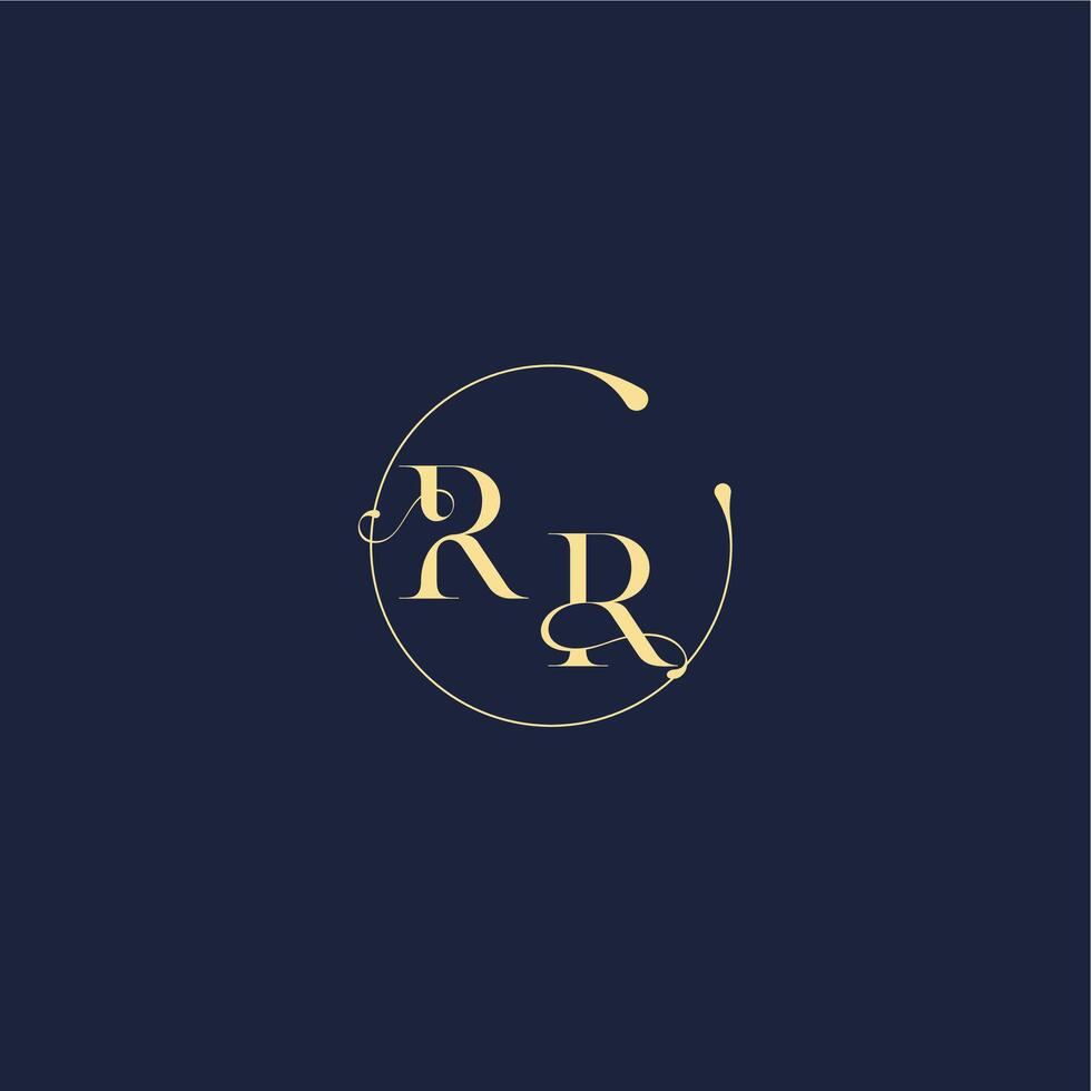 design for wedding RR circle monogram letter luxury gold vector