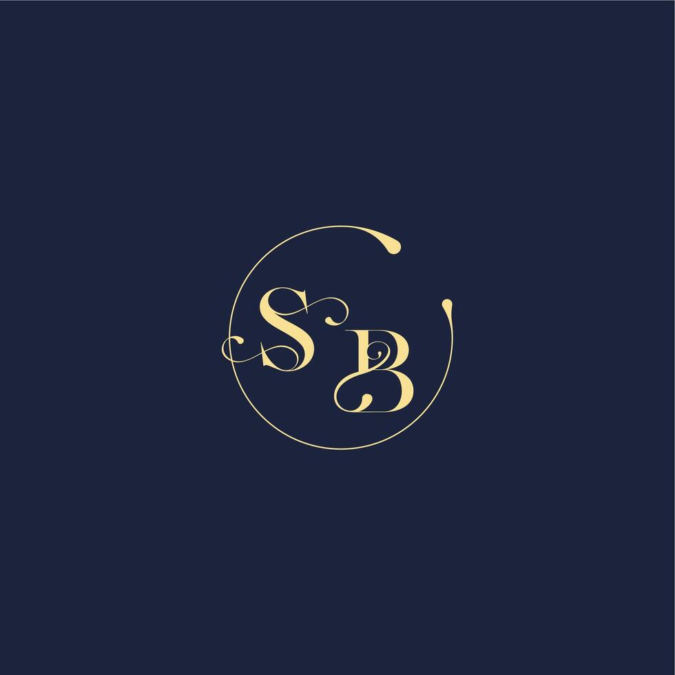 design for wedding SB circle monogram letter luxury gold vector
