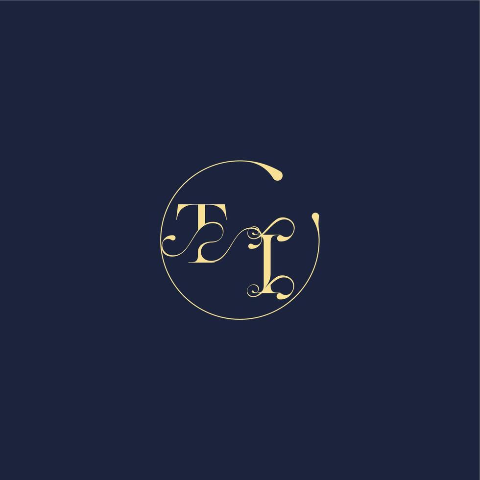 design for wedding TI circle monogram letter luxury gold vector