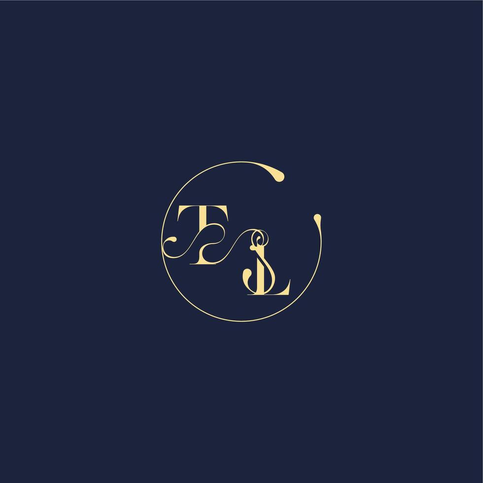 design for wedding TL circle monogram letter luxury gold vector