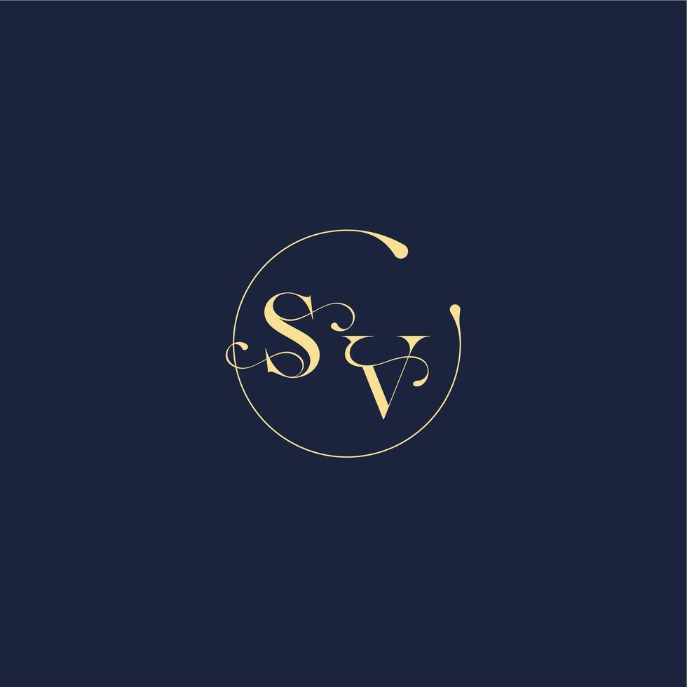 design for wedding SV circle monogram letter luxury gold vector
