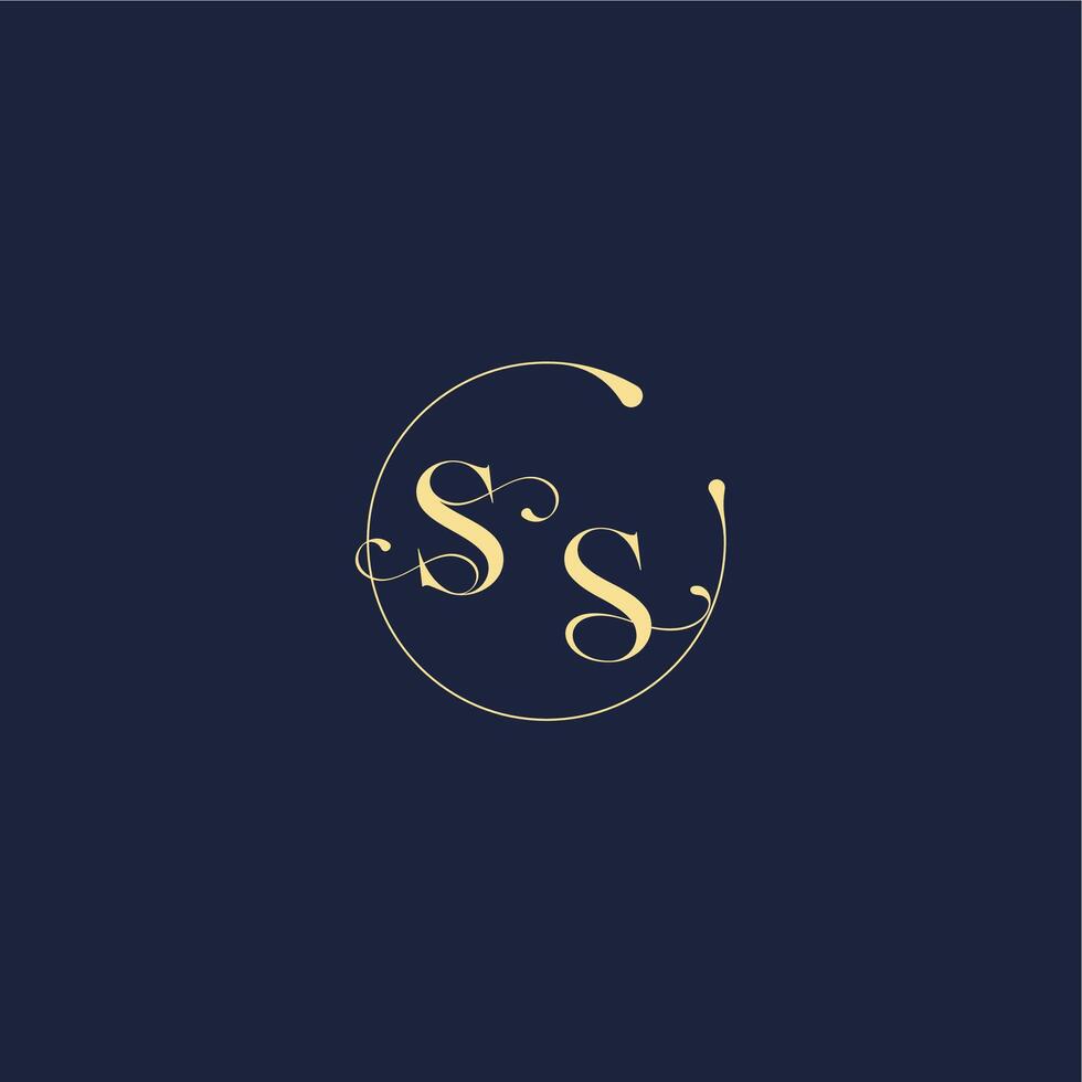 design for wedding SS circle monogram letter luxury gold vector
