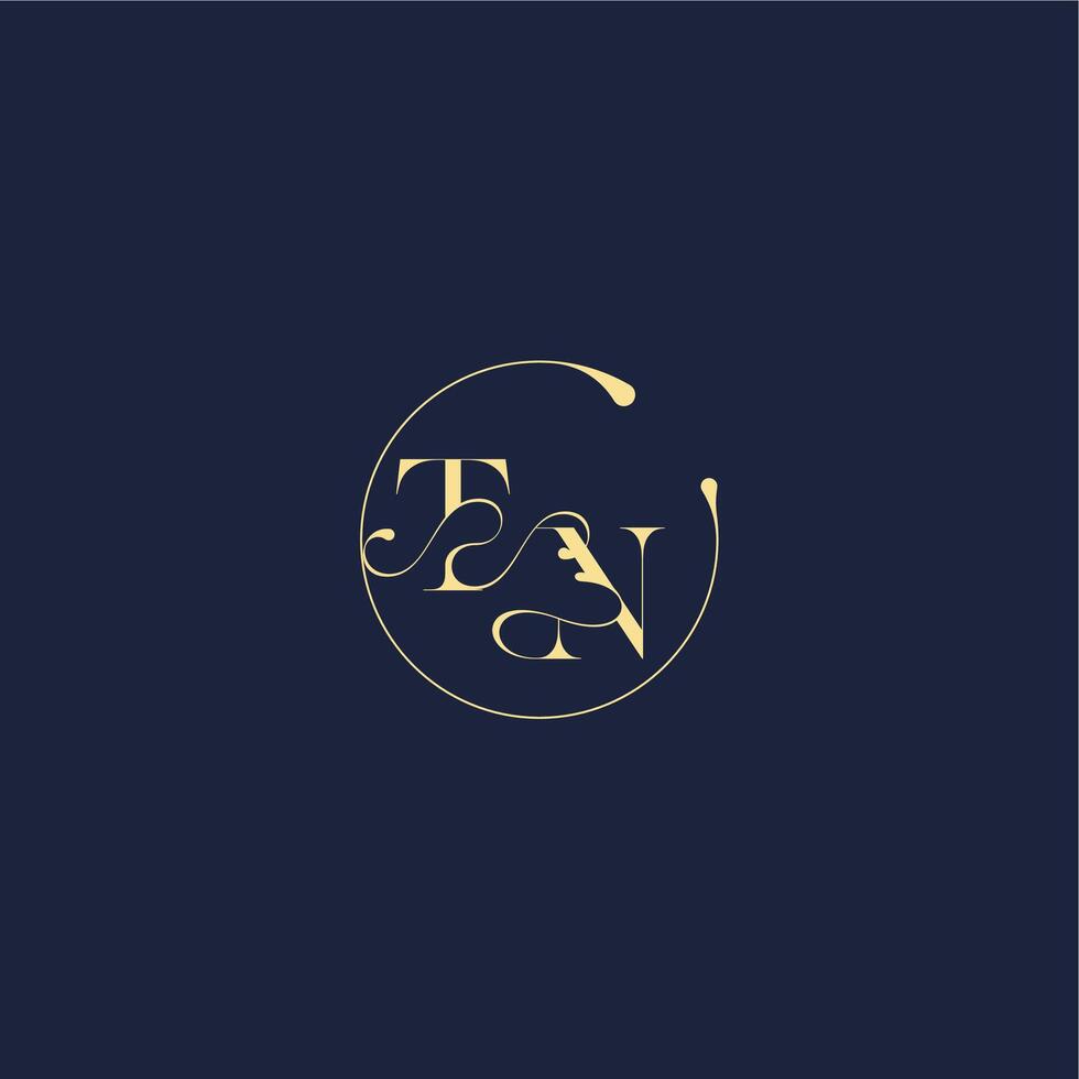 design for wedding TN circle monogram letter luxury gold vector