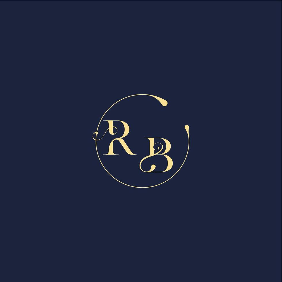 design for wedding RB circle monogram letter luxury gold vector