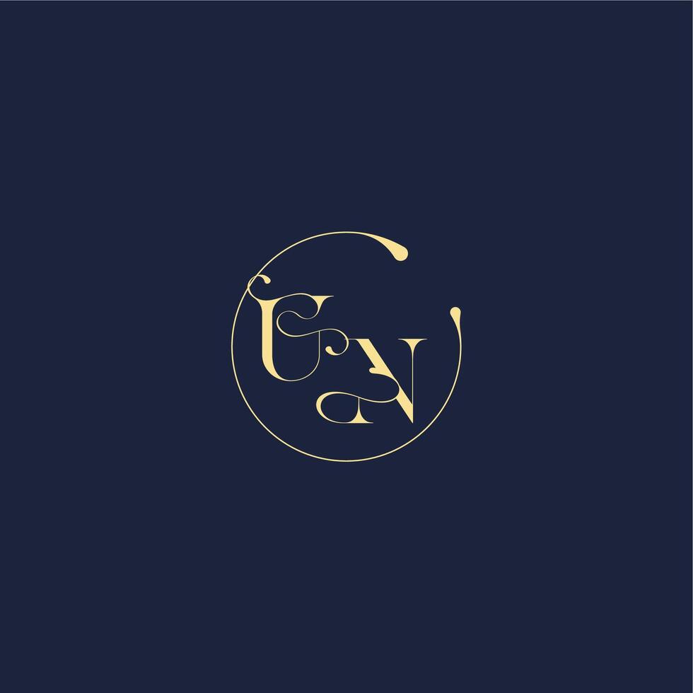 design for wedding UN circle monogram letter luxury gold vector