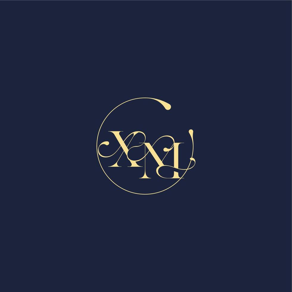 design for wedding XM circle monogram letter luxury gold vector