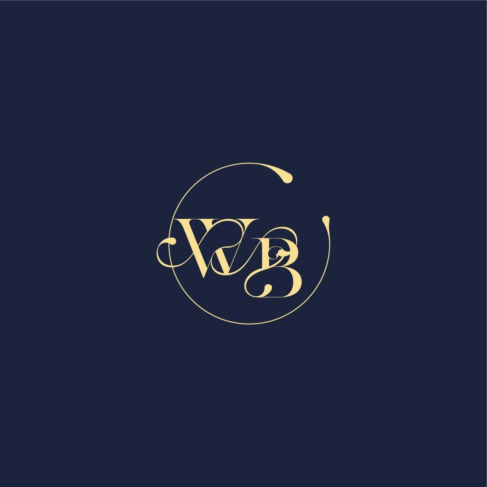 design for wedding WB circle monogram letter luxury gold vector