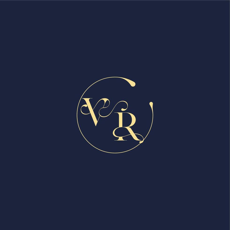 design for wedding VR circle monogram letter luxury gold vector
