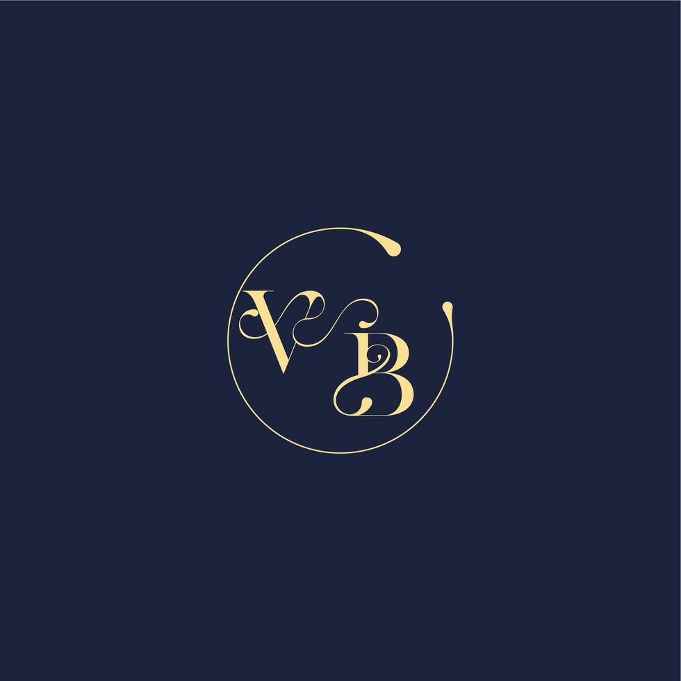 design for wedding VB circle monogram letter luxury gold vector