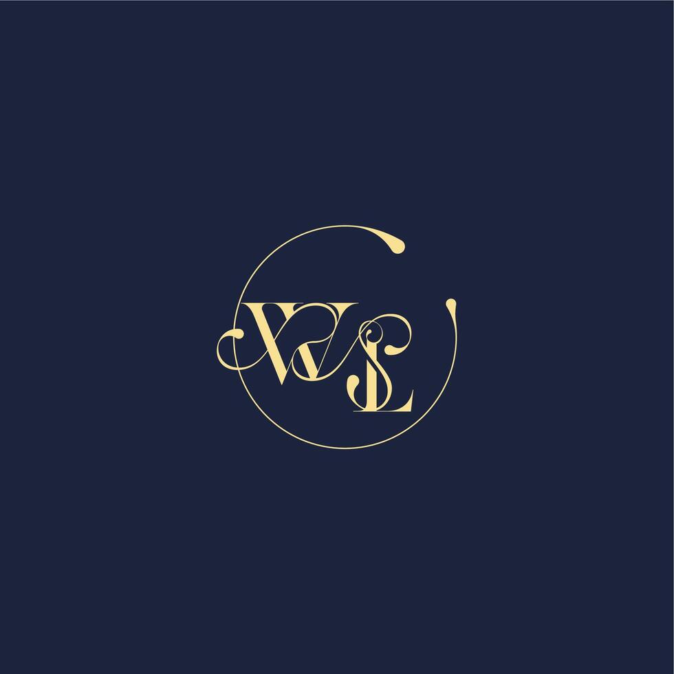design for wedding WL circle monogram letter luxury gold vector