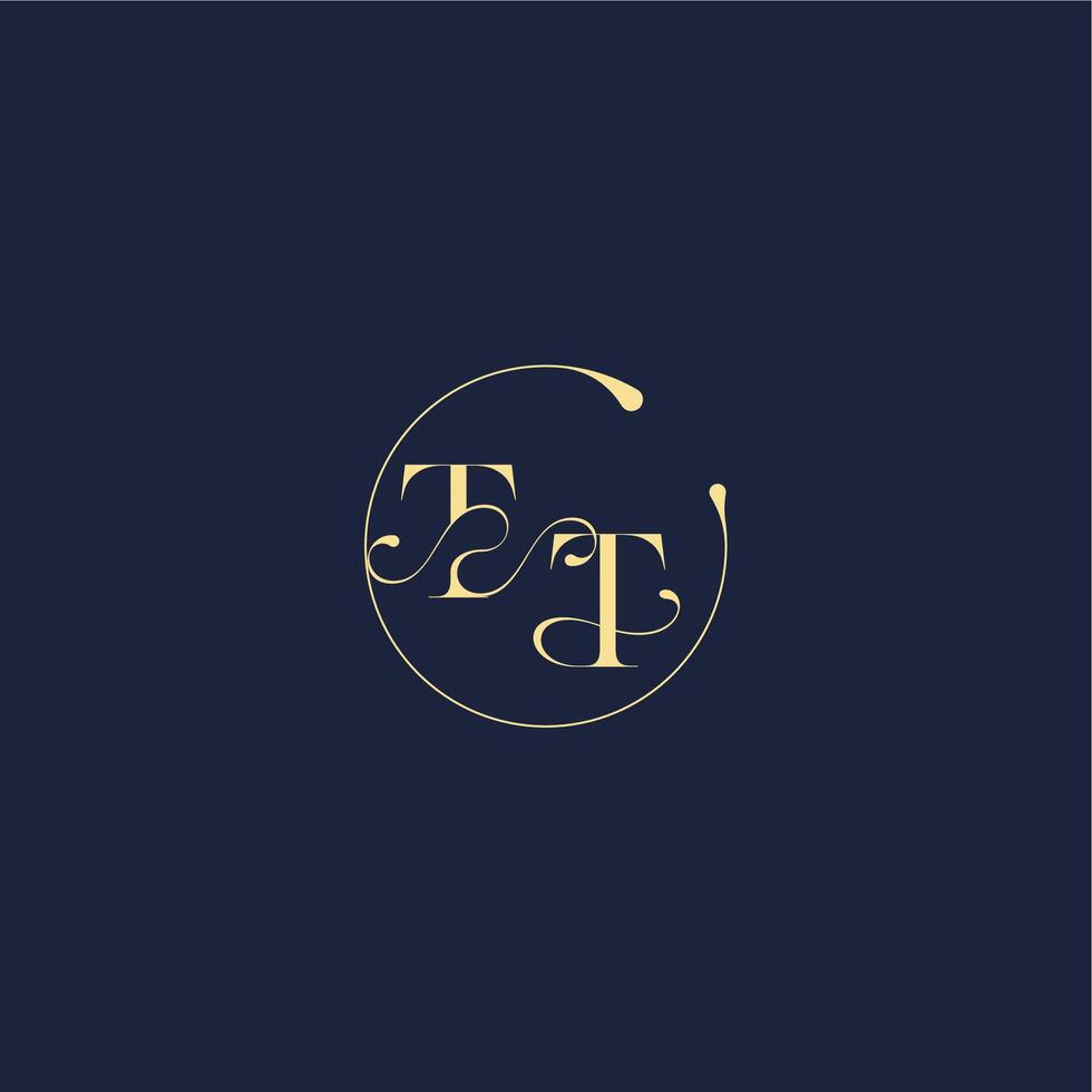 design for wedding TT circle monogram letter luxury gold vector
