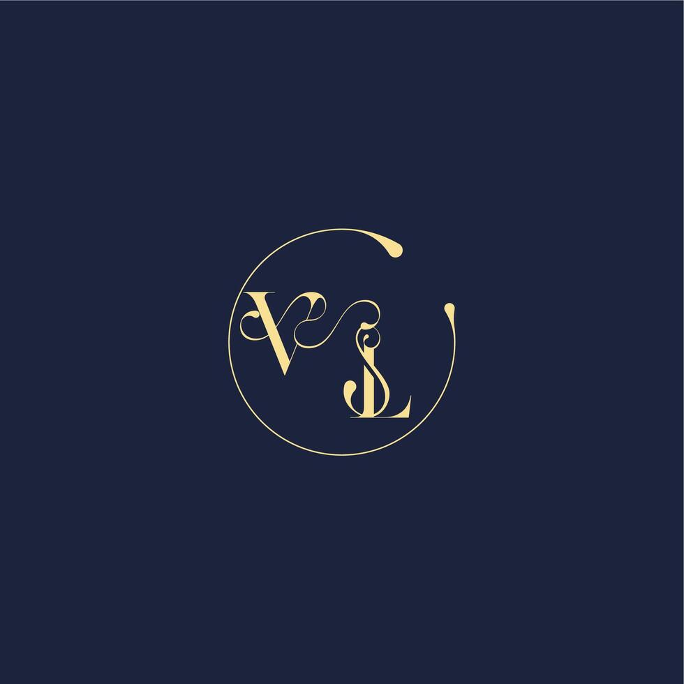 design for wedding VL circle monogram letter luxury gold vector