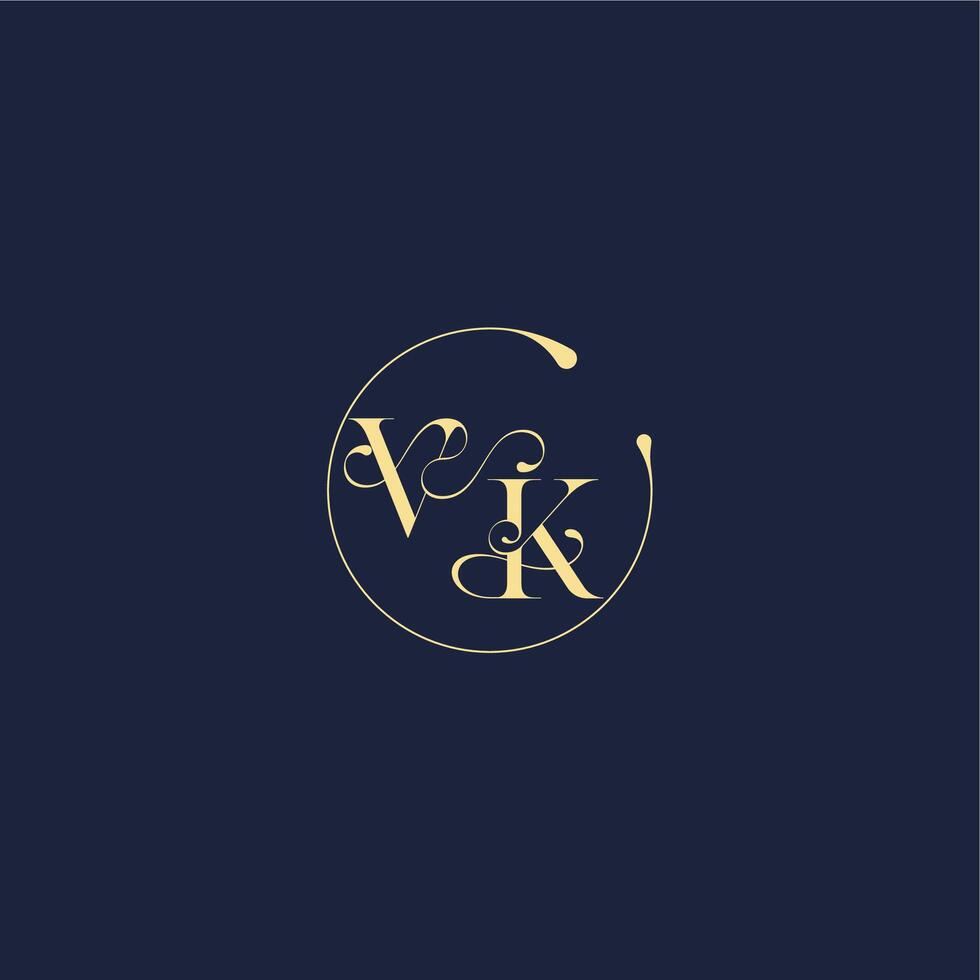 design for wedding VK circle monogram letter luxury gold vector