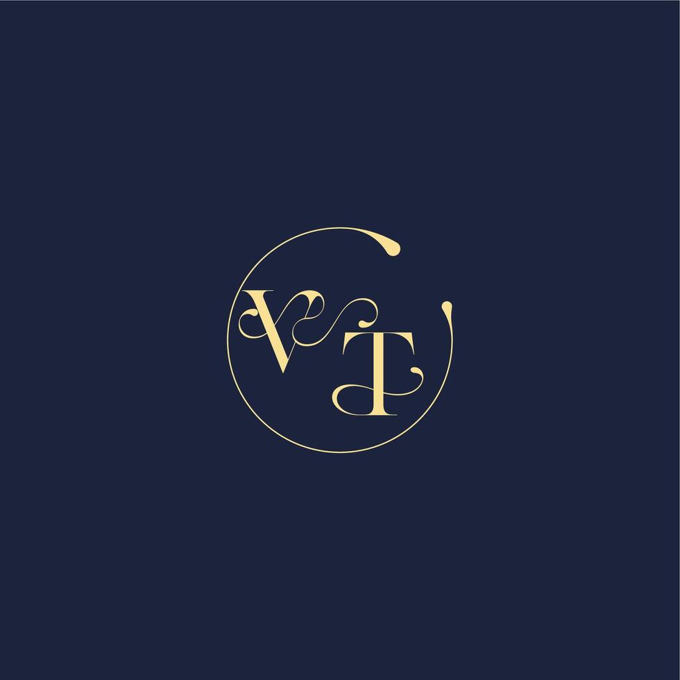 design for wedding VT circle monogram letter luxury gold vector