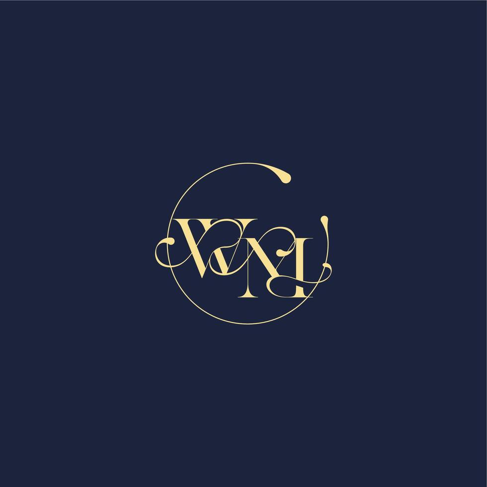 design for wedding WM circle monogram letter luxury gold vector