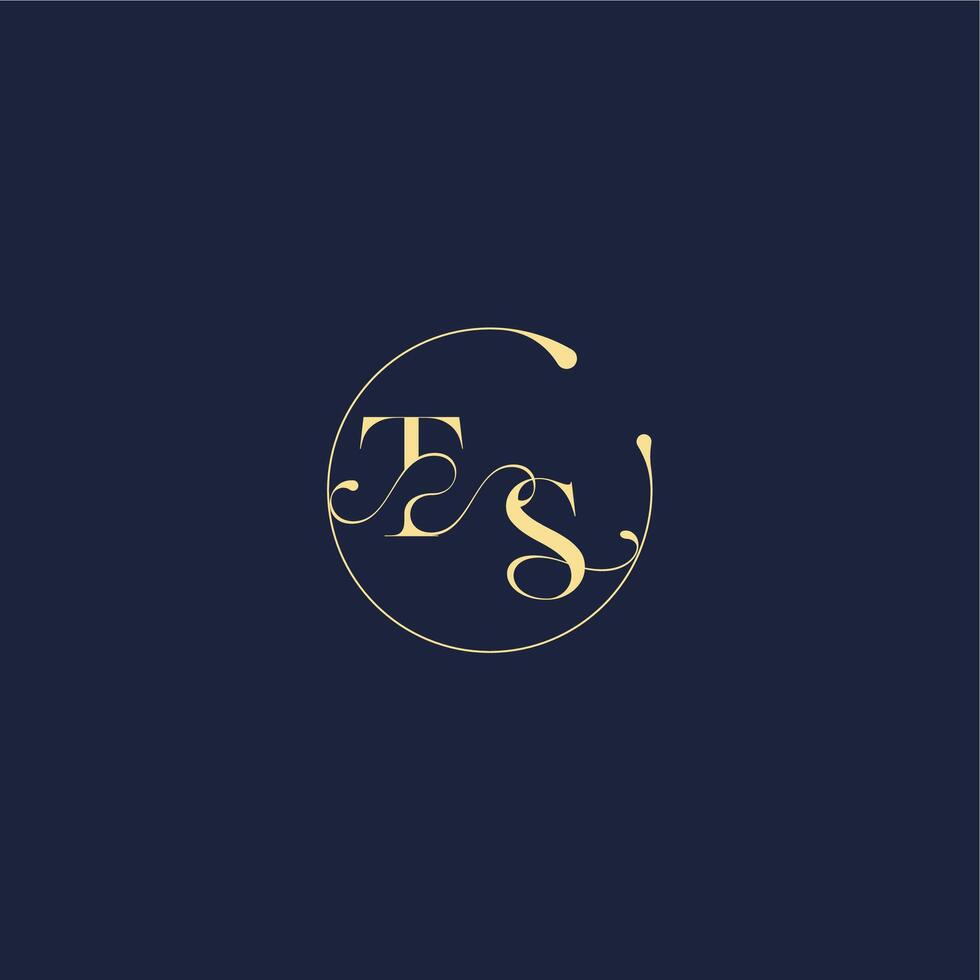 design for wedding TS circle monogram letter luxury gold vector