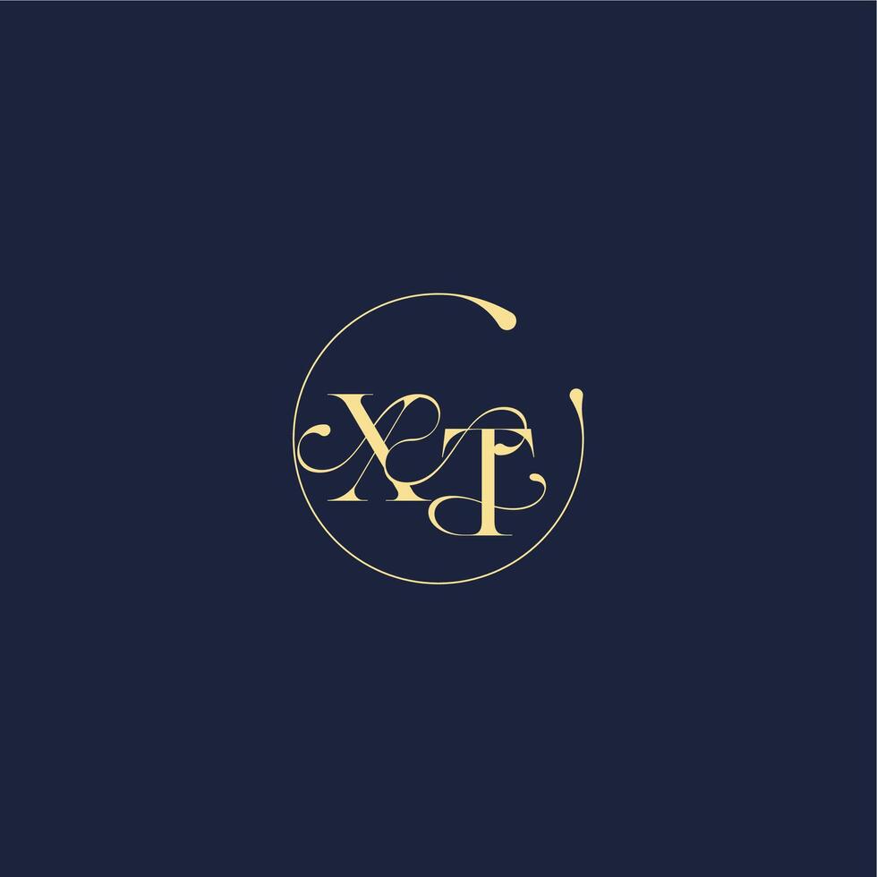 design for wedding XT circle monogram letter luxury gold vector