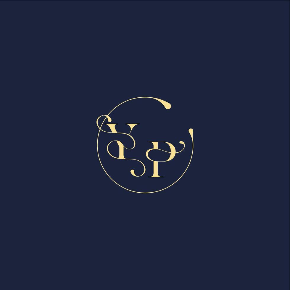 design for wedding YP circle monogram letter luxury gold vector