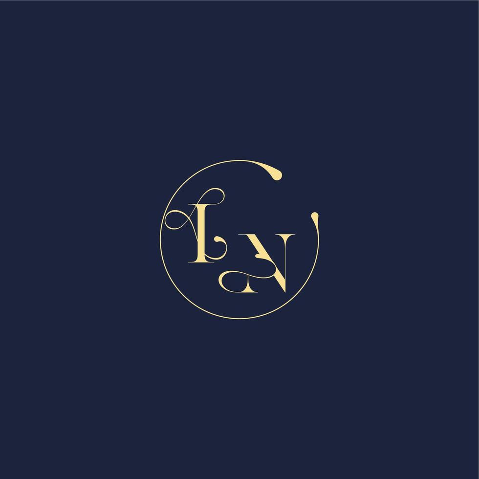 luxury gold circle monogram letter design for wedding IN vector