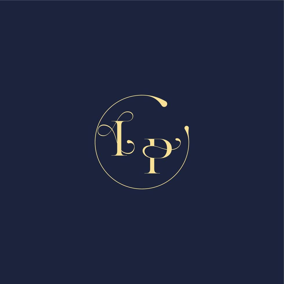luxury gold circle monogram letter design for wedding IP vector