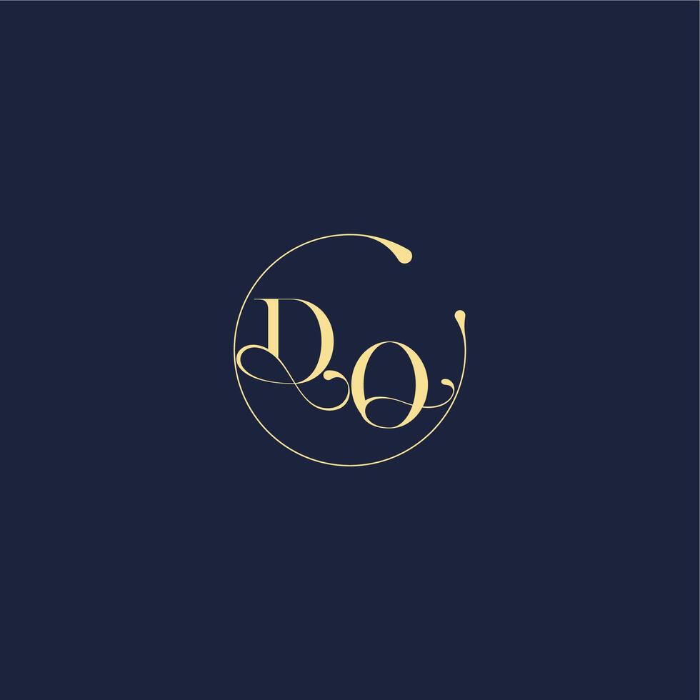 luxury gold DO design for wedding circle monogram letter vector