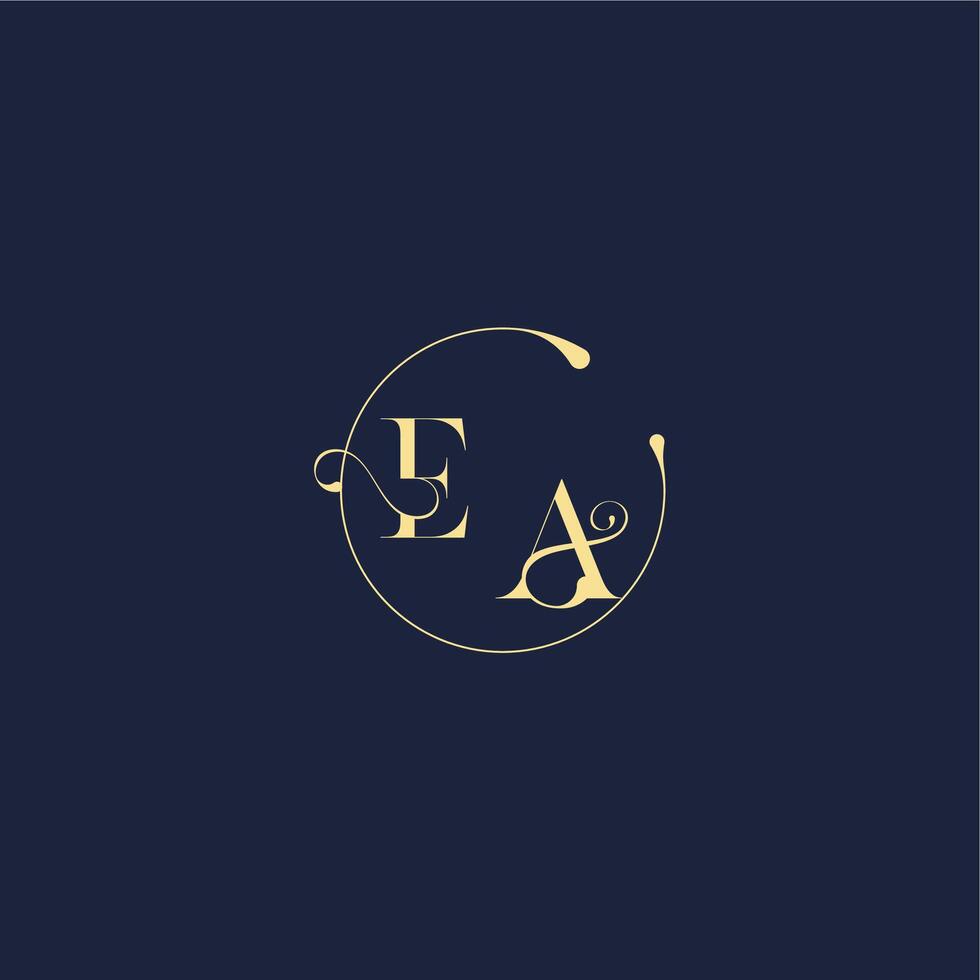luxury gold EA design for wedding circle monogram letter vector