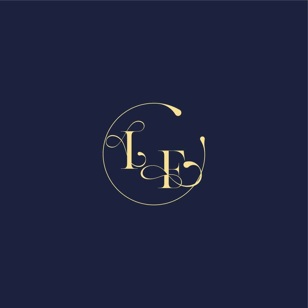 luxury gold circle monogram letter design for wedding IF vector