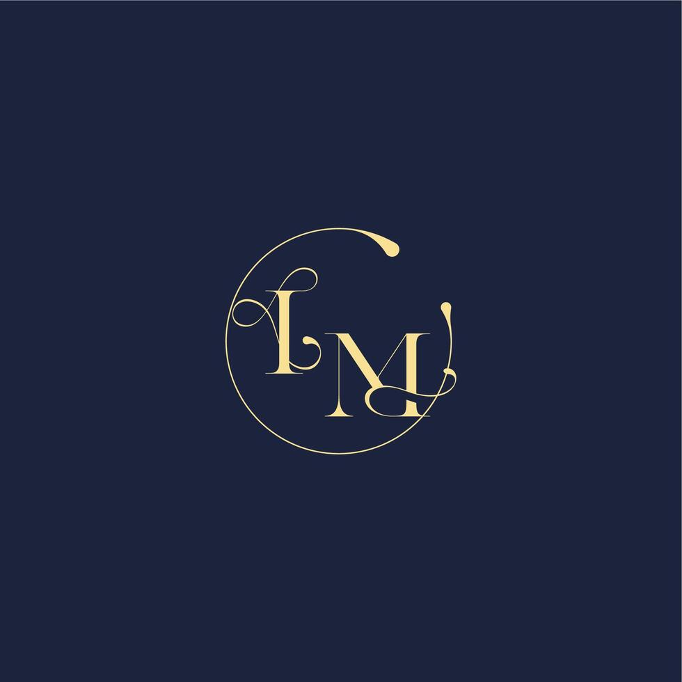 luxury gold circle monogram letter design for wedding IM vector