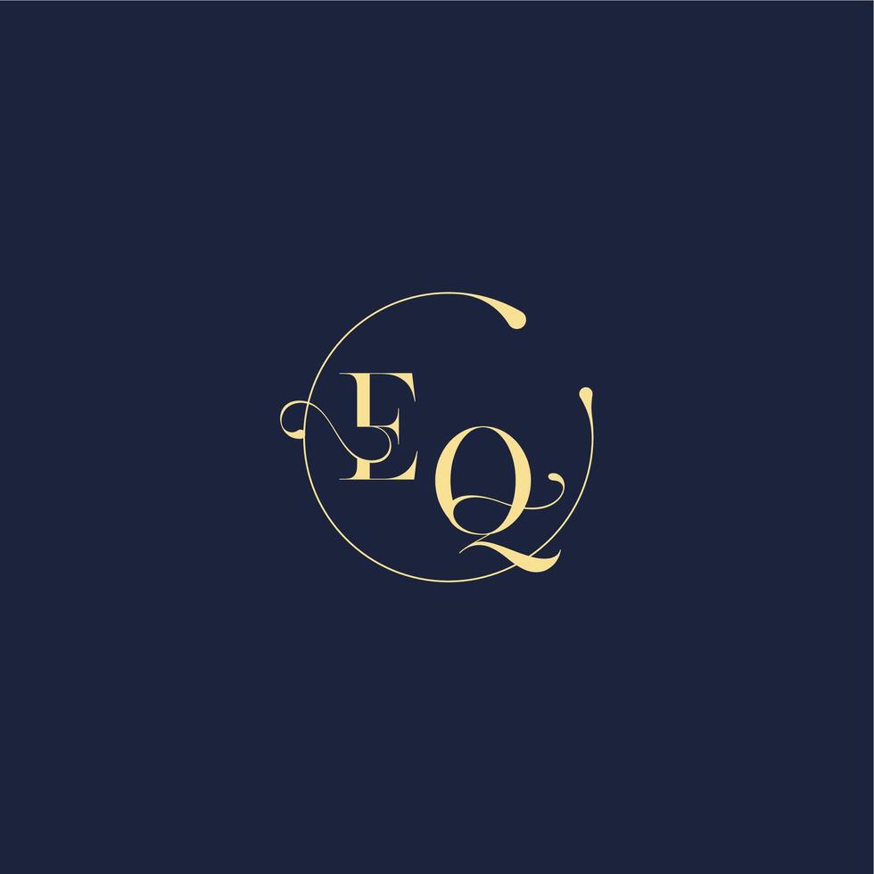 luxury gold EQ design for wedding circle monogram letter vector