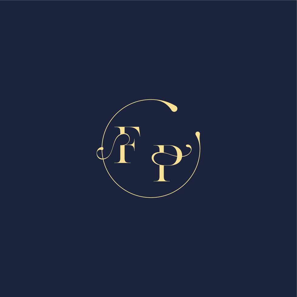 luxury gold FP design for wedding circle monogram letter vector