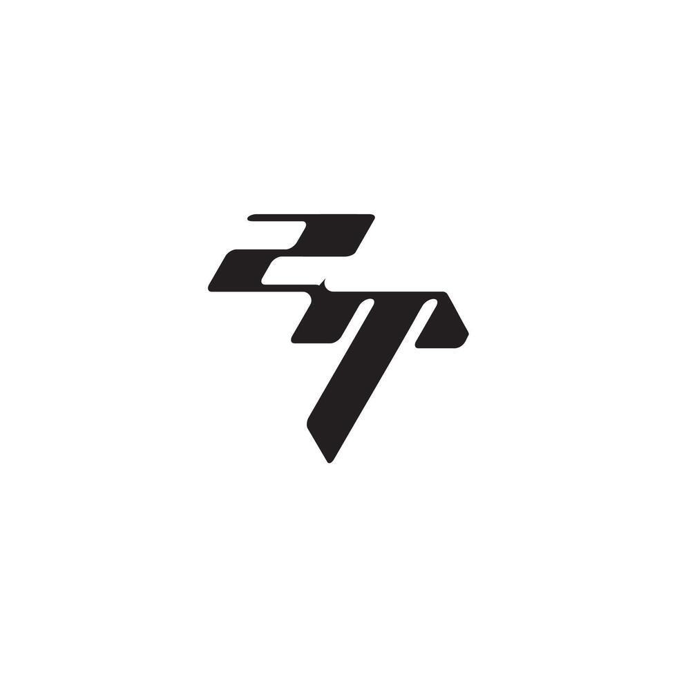 dynamic and cool design TZ monogram initial logo letter esport concept vector