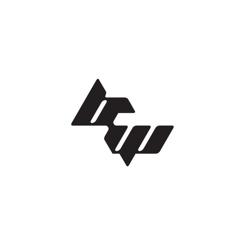 dynamic and cool design WB monogram initial logo letter esport concept vector