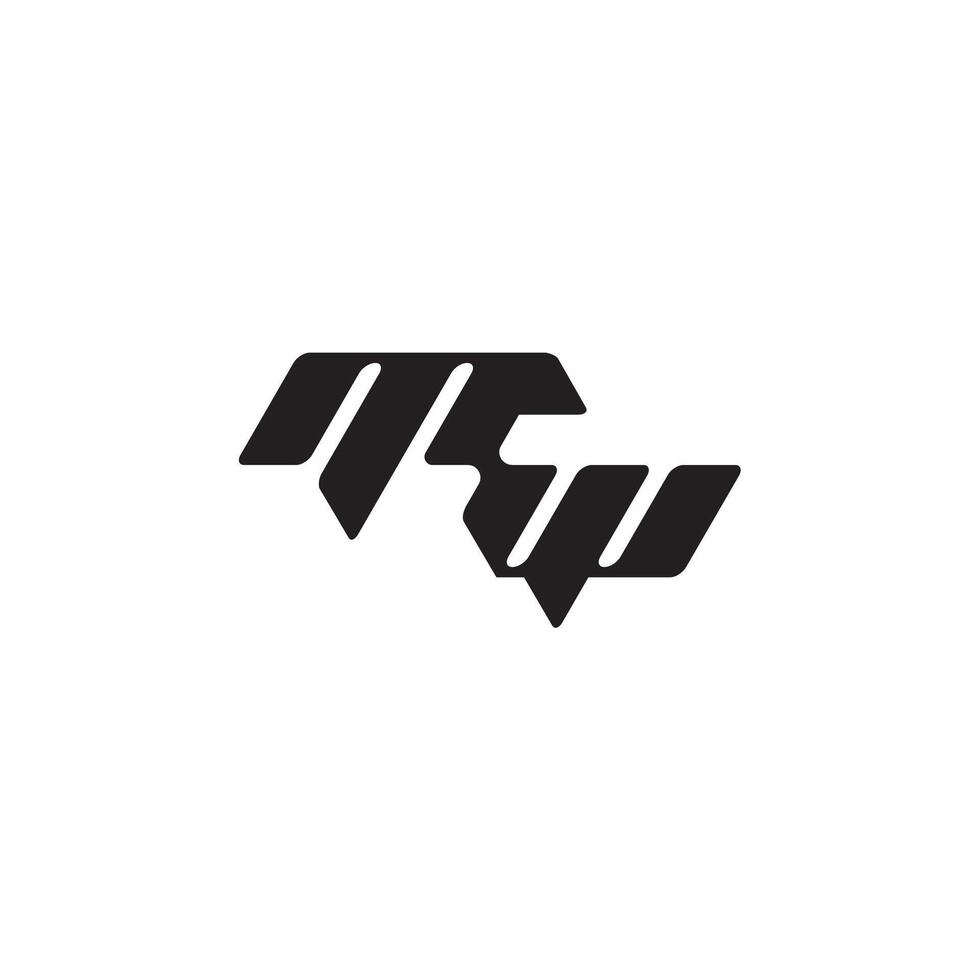 dynamic and cool design WM monogram initial logo letter esport concept vector