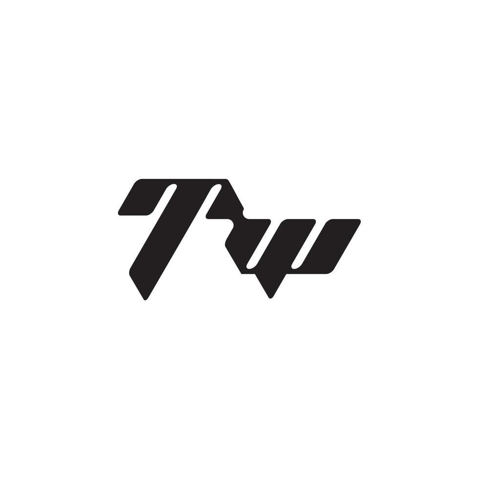 dynamic and cool design WT monogram initial logo letter esport concept vector