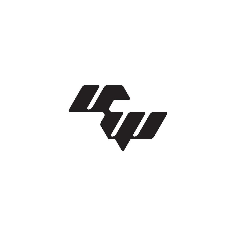dynamic and cool design WU monogram initial logo letter esport concept vector
