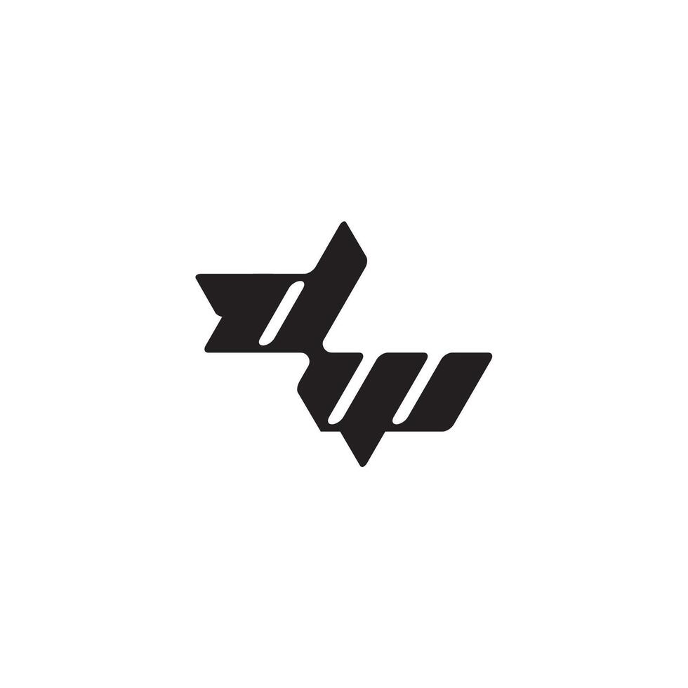 dynamic and cool design WD monogram initial logo letter esport concept vector