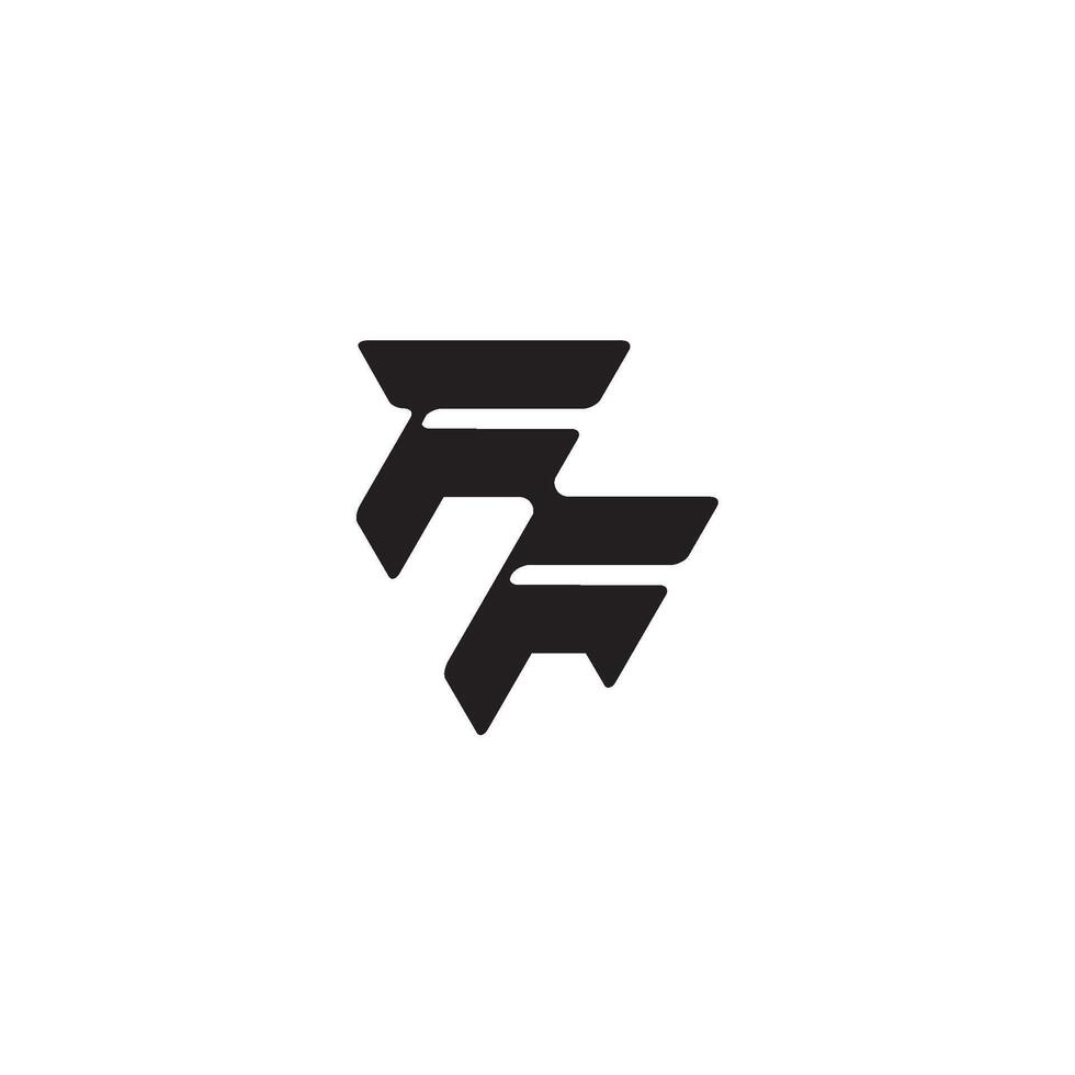 esport concept FF dynamic and cool design monogram initial logo letter vector